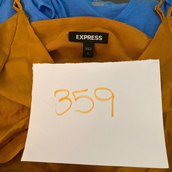 Express‎ Tank Top Womens Sz S Brown Gold V-Neck Wrap Cami Ruched - Picture 10 of 10